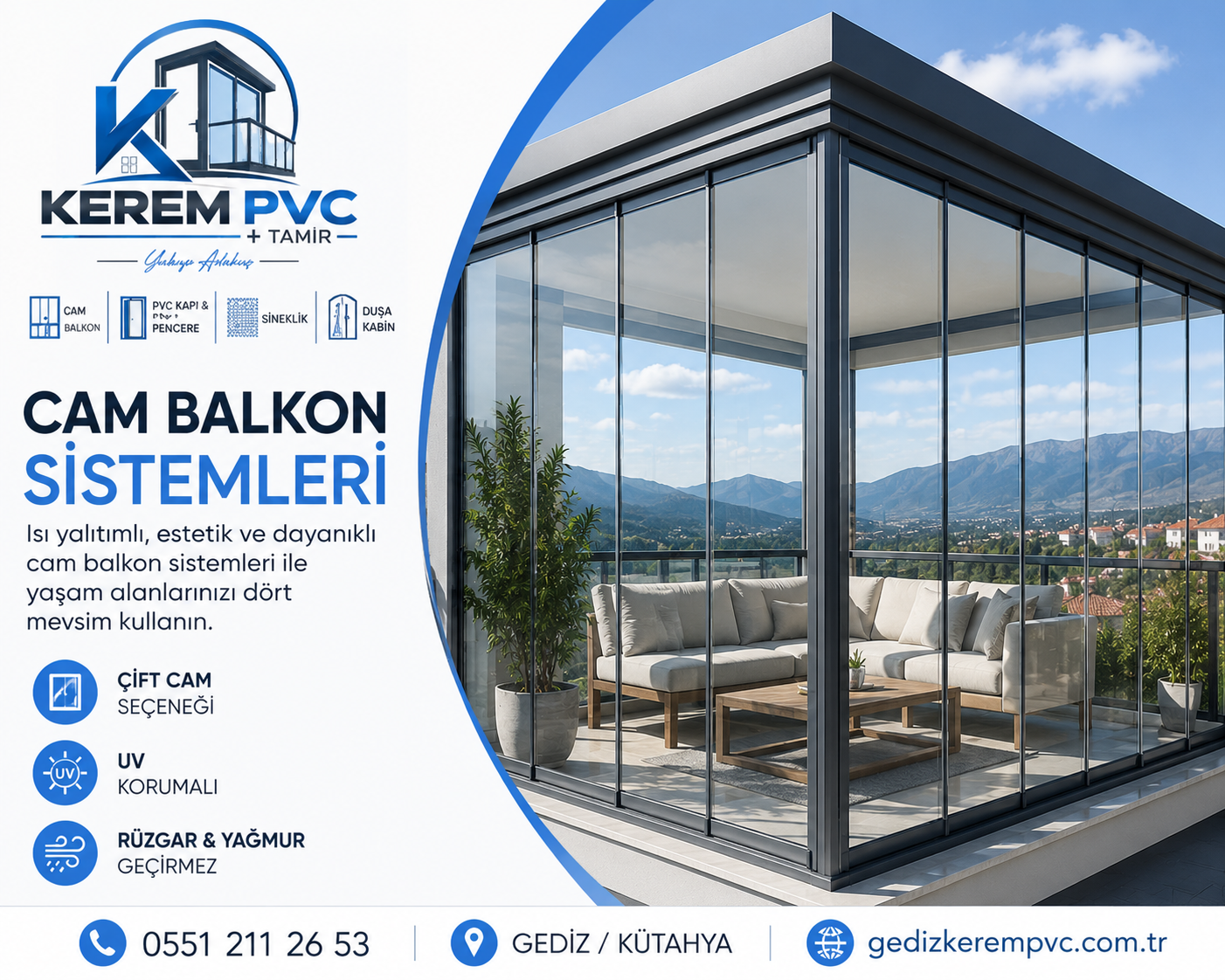 Cam Balkon Sistemleri Gediz Kütahya