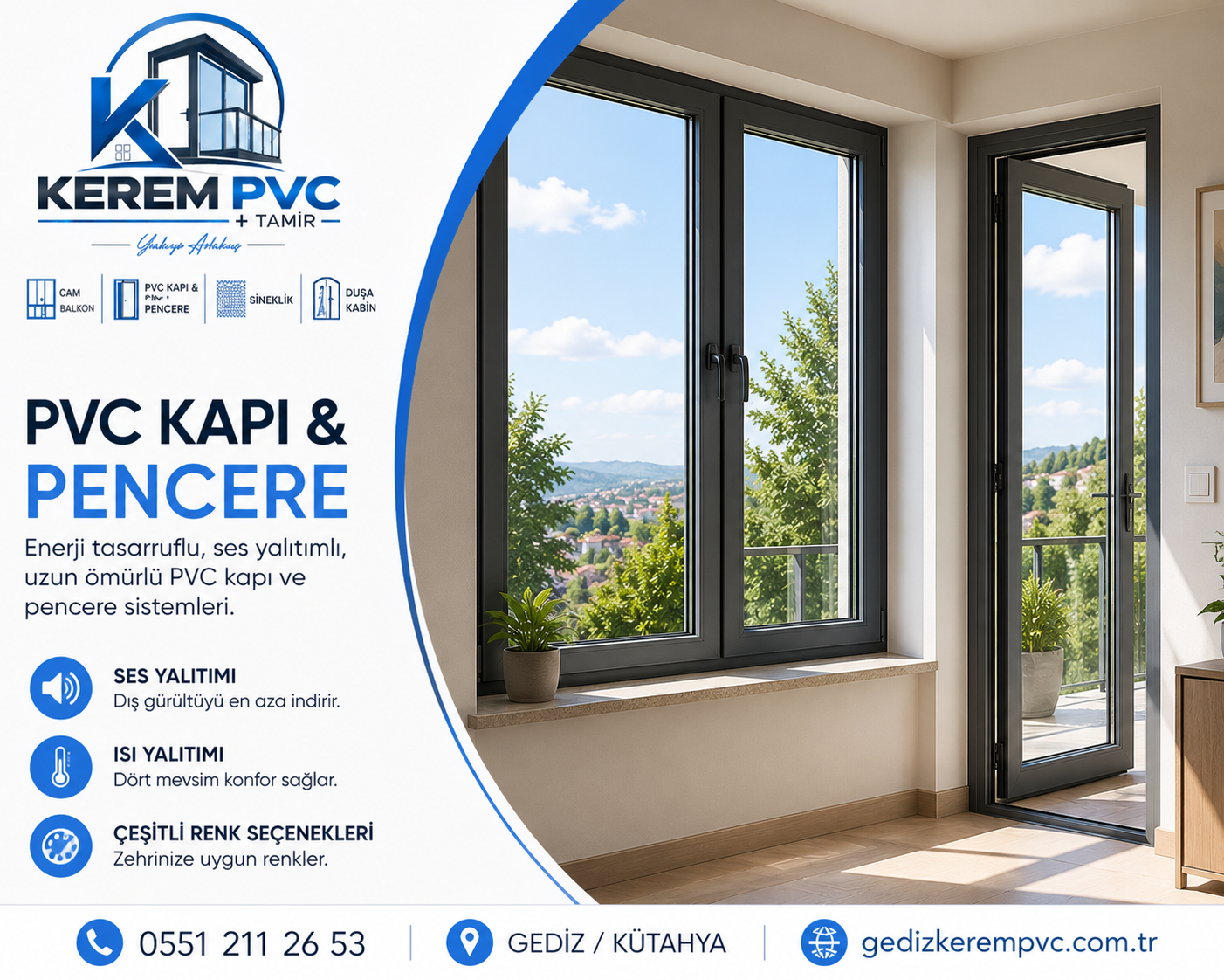 PVC Kapı Pencere Gediz Kütahya